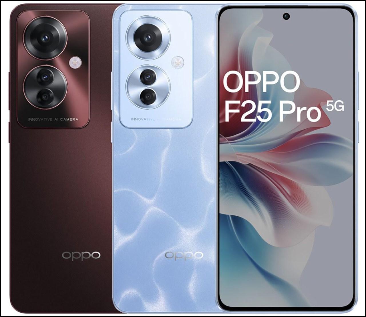 Hộp đựng OPPO F25 Pro 5G có tông màu trắng làm chủ đạo. Nguồn: Technology Gyan.