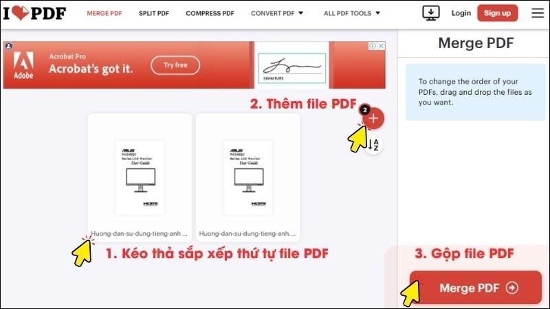 Tiến h&agrave;nh gh&eacute;p file