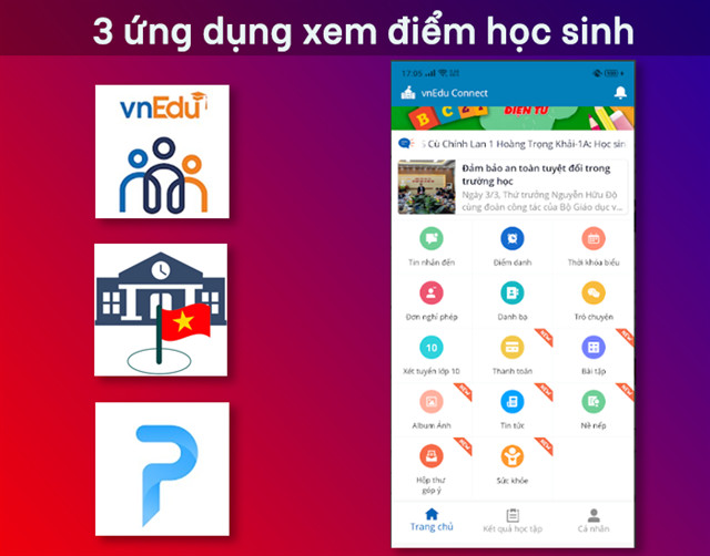 3 ứng dụng giúp phụ huynh có thể xem điểm, kết quả học tập