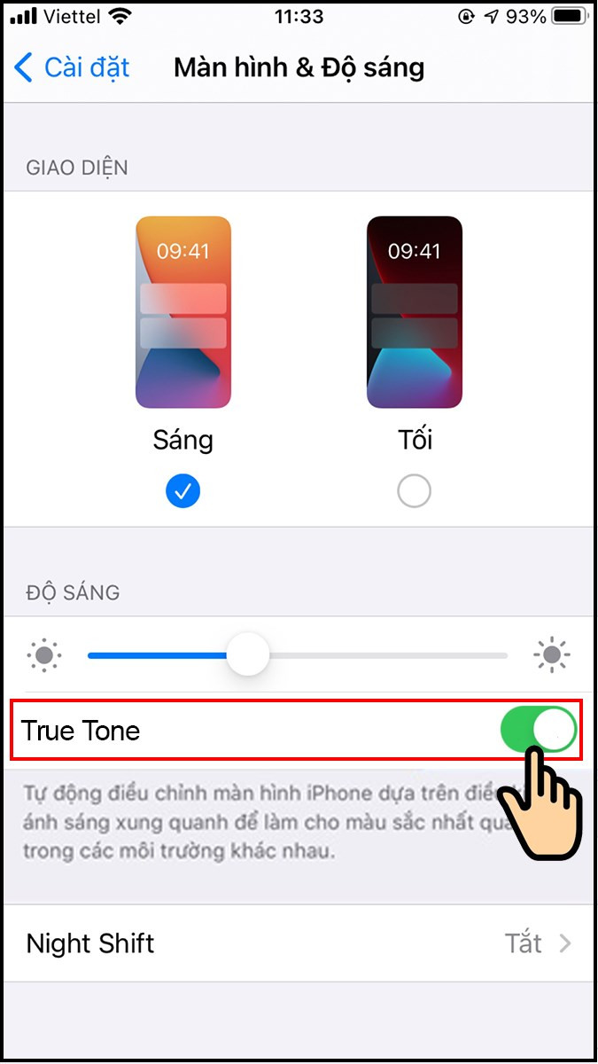 Bật True Tone trên iPhone: Tối ưu hiển thị, bảo vệ đôi mắt