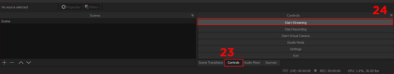 alt: Bắt đầu livestream trên OBS