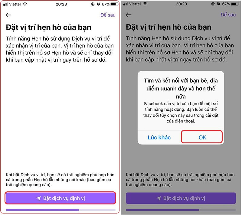 alt: Bật định vị cho Facebook Dating