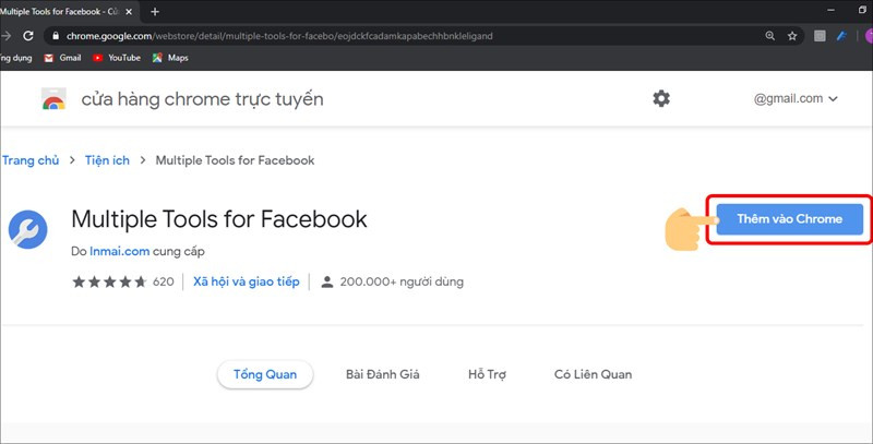 alt: Cài đặt extension Multiple Tools For Facebook trên Chrome