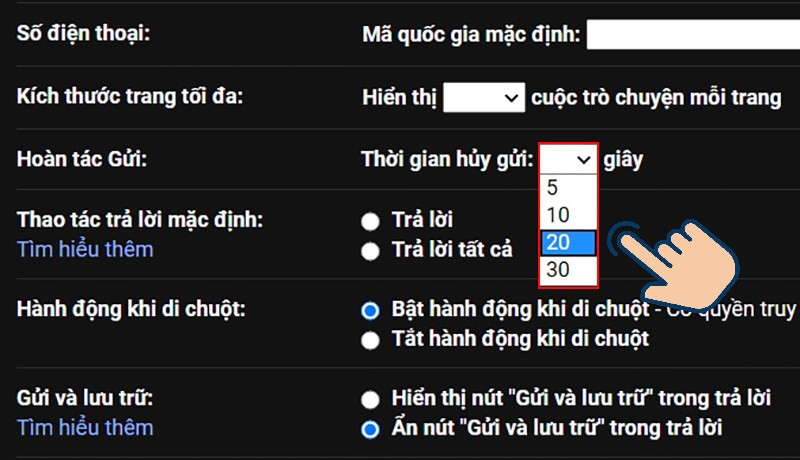 alt: Cài đặt thu hồi email trên Gmail máy tính