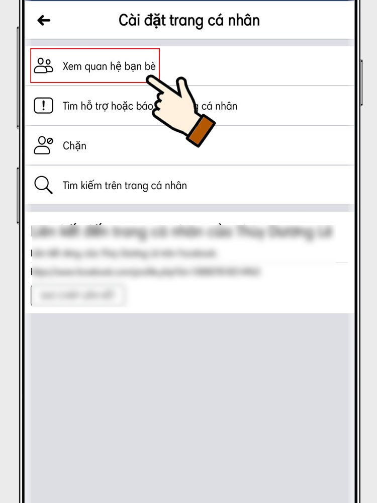 Alt: Chọn Xem quan hệ bạn bè trên Facebook