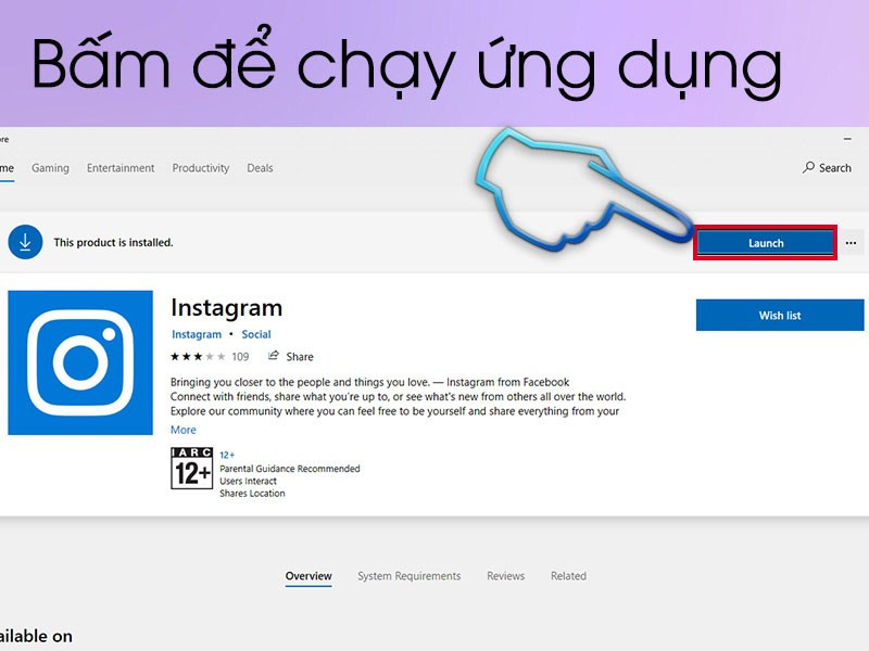 alt: Giao diện Instagram trên máy tính