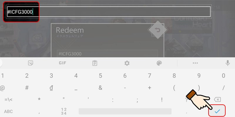Alt: Giao diện nhập giftcode trong game Illusion Connect