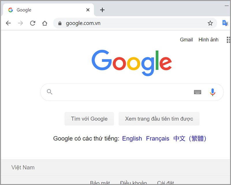 Alt: Giao diện trình duyệt Google Chrome trên máy tính