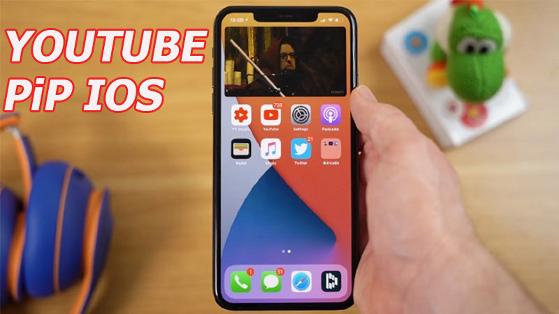 Alt: Giao diện YouTube PiP trên iPhone hiển thị video thu nhỏ di chuyển được đến các vị trí khác nhau trên màn hình