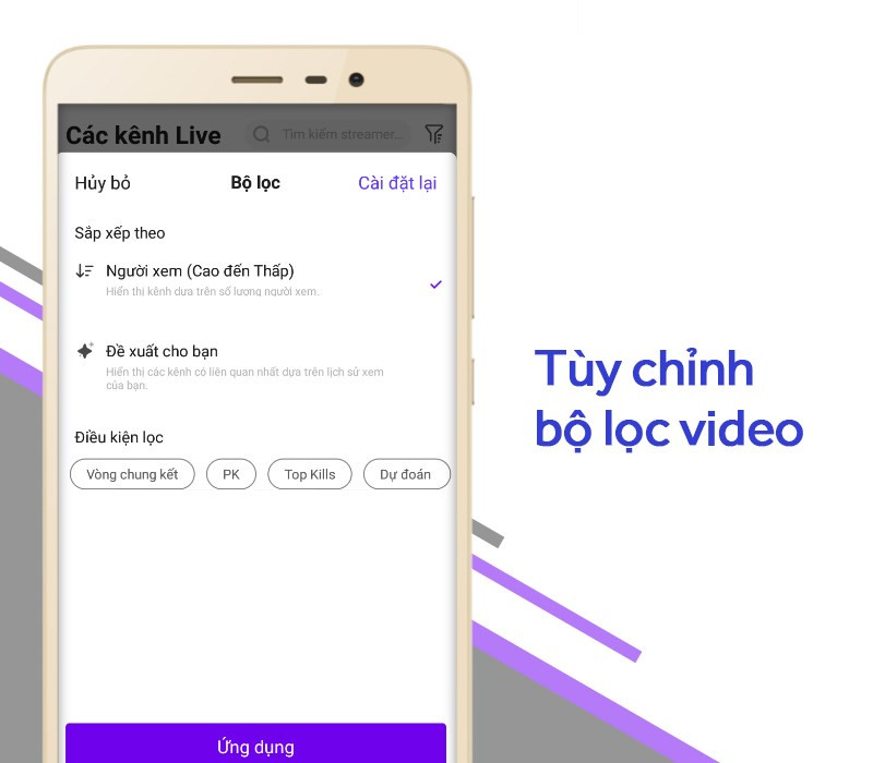 Alt: Hình ảnh bộ lọc video trên Nimo TV