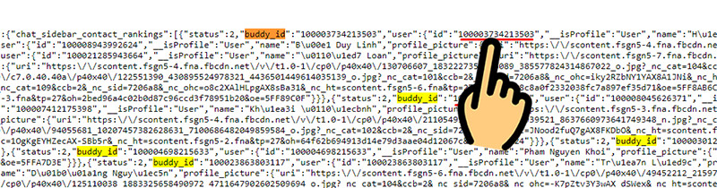 alt: Hình ảnh hiển thị dãy số ID Facebook