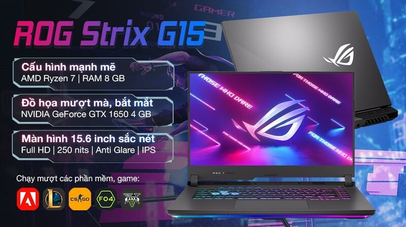 alt: Laptop Asus ROG Strix G513IH, hiệu năng mạnh mẽ cho trải nghiệm game đỉnh cao.