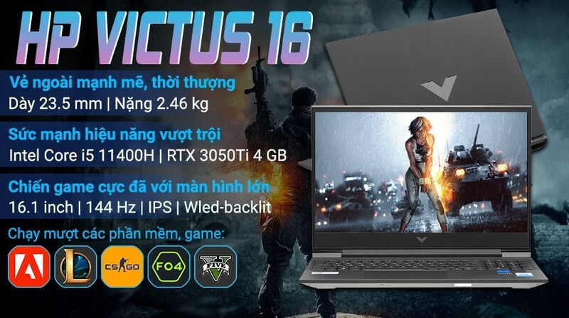 alt: Laptop HP VICTUS 16, thiết kế hiện đại, hiệu năng ấn tượng.