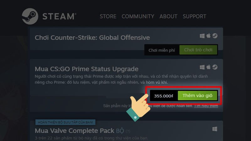 Alt: Mua CS:GO Prime trên Steam