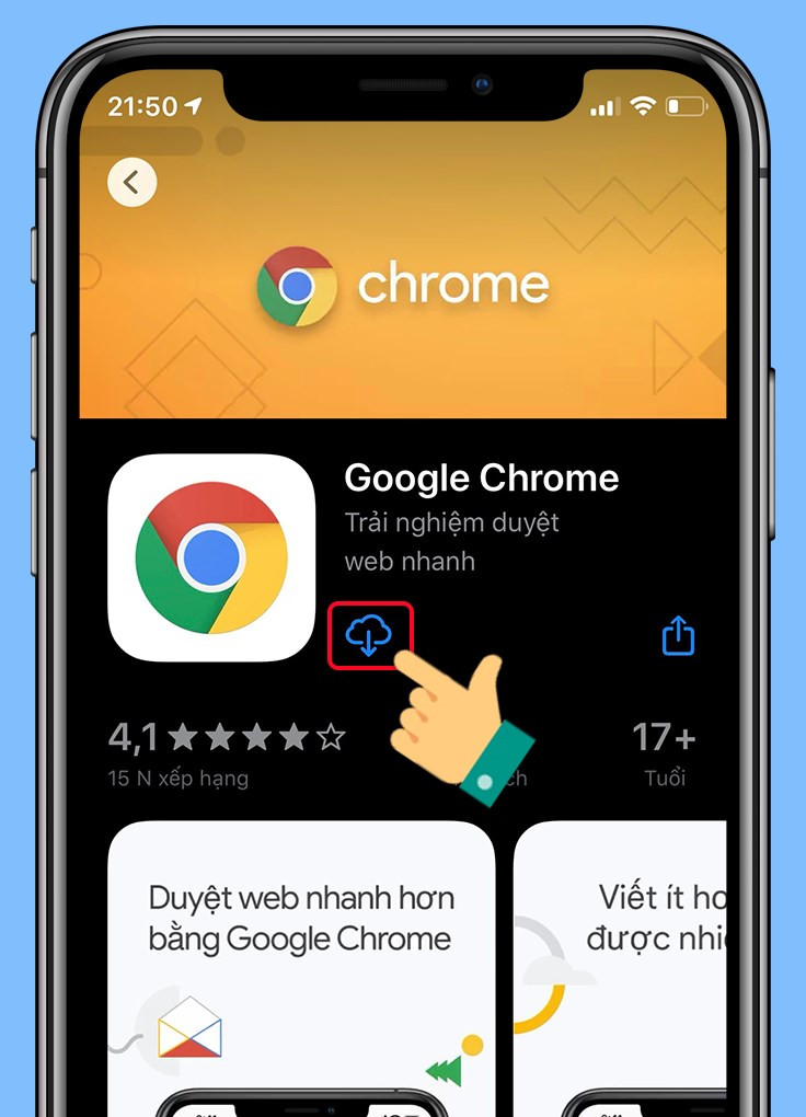 Alt: Nút cài đặt Google Chrome trên App Store