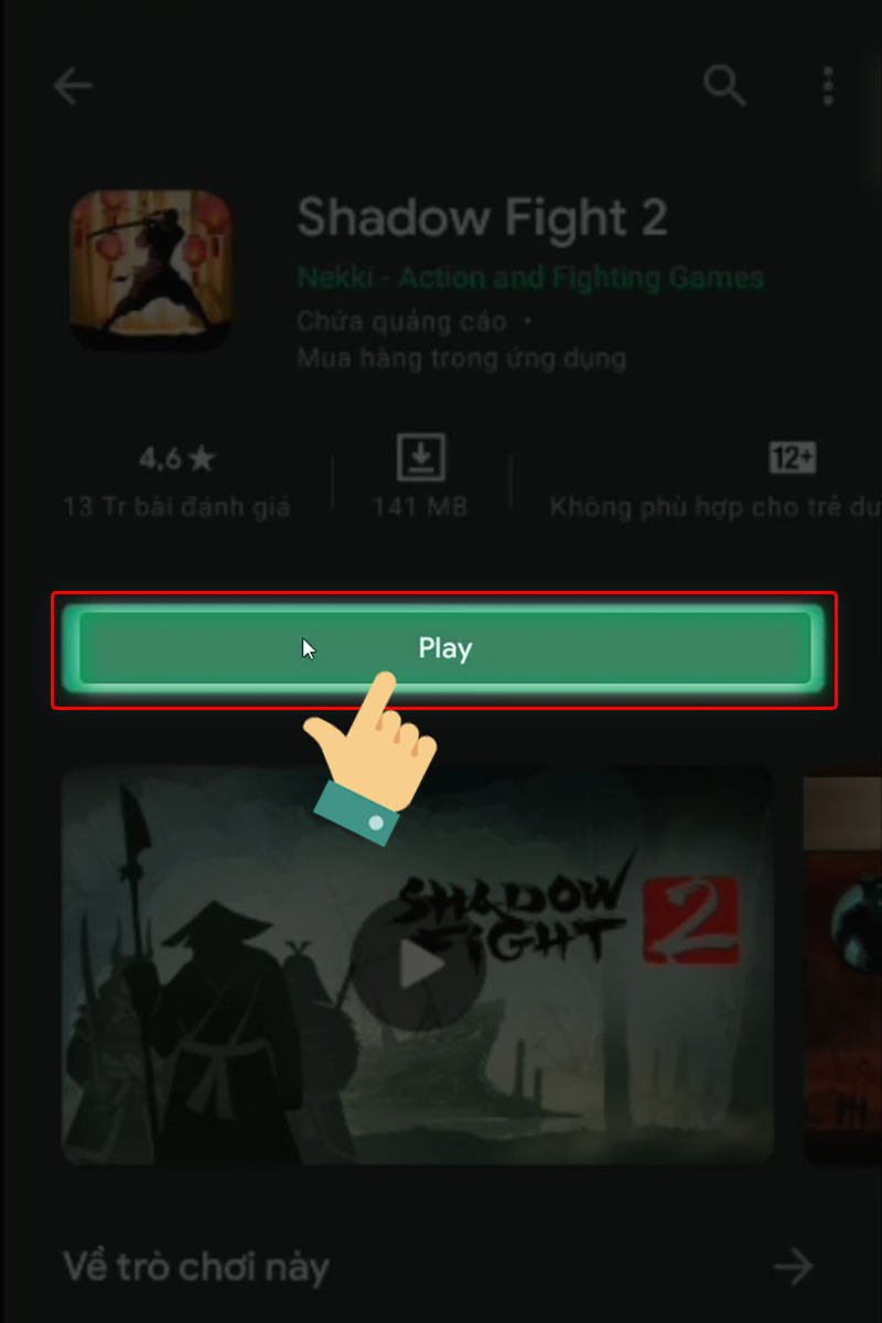 alt: Nút Mở game Shadow Fight 2 trên CH Play