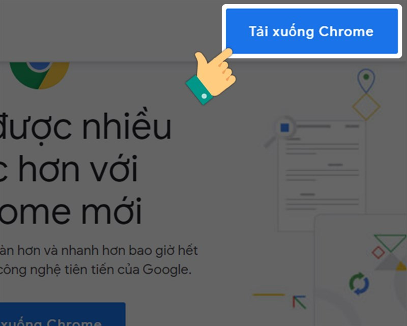 Alt: Nút tải xuống Chrome trên trang chủ