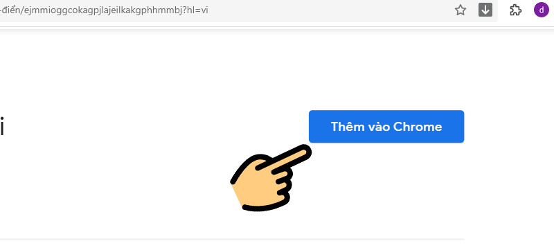 alt: Nút Thêm vào Chrome trên cửa hàng tiện ích mở rộng