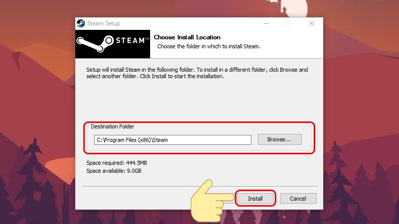 alt: Quá trình cài đặt Steam