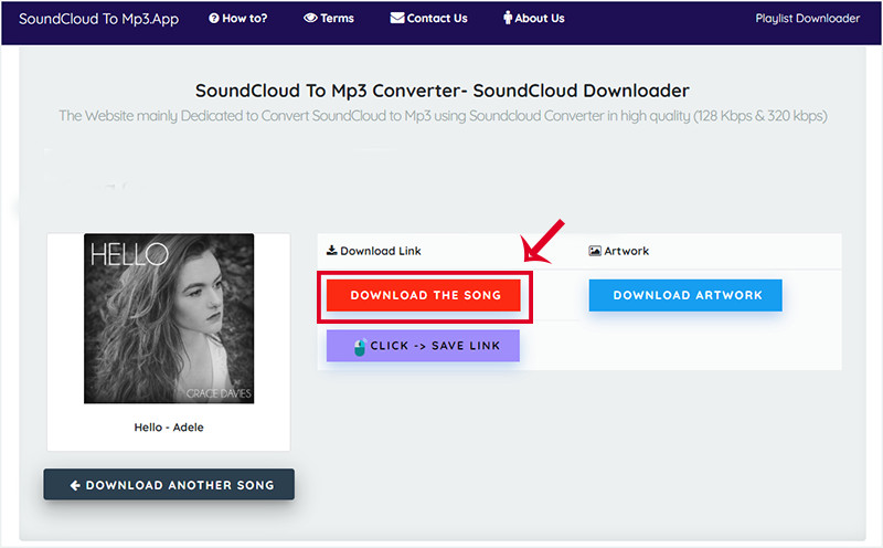 alt: Sử dụng soundcloudtomp3.app để tải nhạc