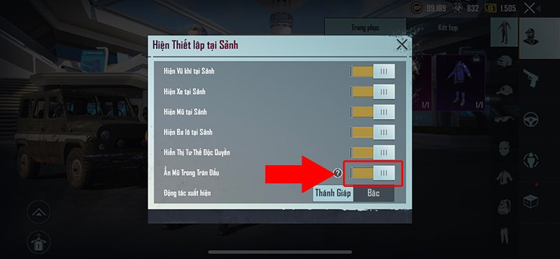 alt text: Ẩn mũ trong PUBG Mobile