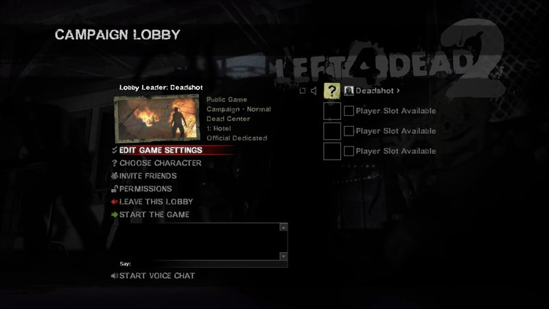 alt text: Bắt đầu chơi Left 4 Dead 2