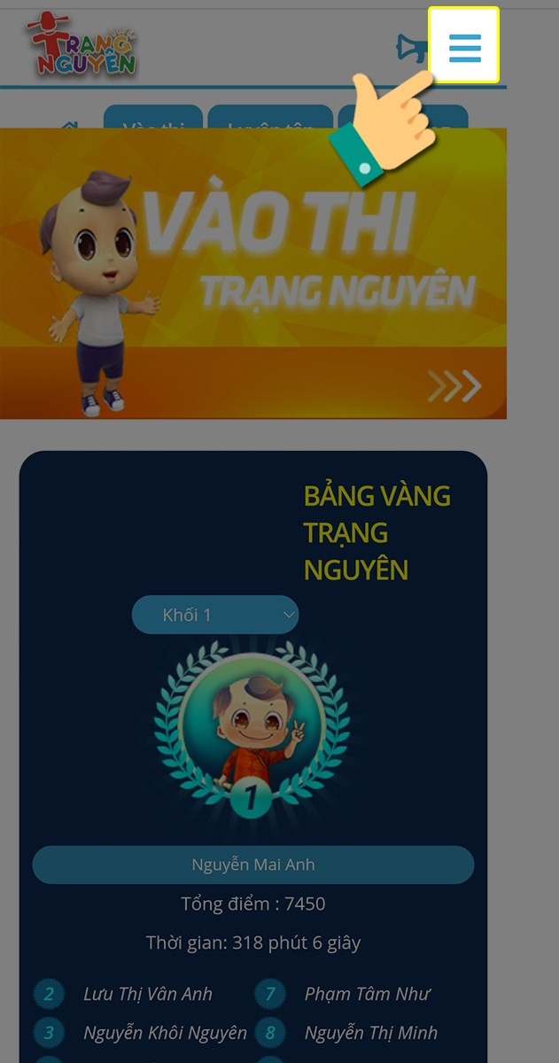 alt text: Biểu tượng menu trên trang chủ Trạng Nguyên