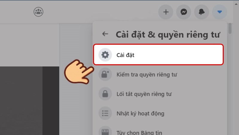 alt text: Bước 2 đổi tên Facebook