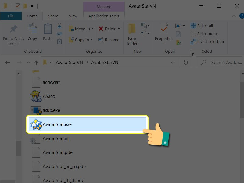 alt text: Chạy file cài đặt Avatar Star