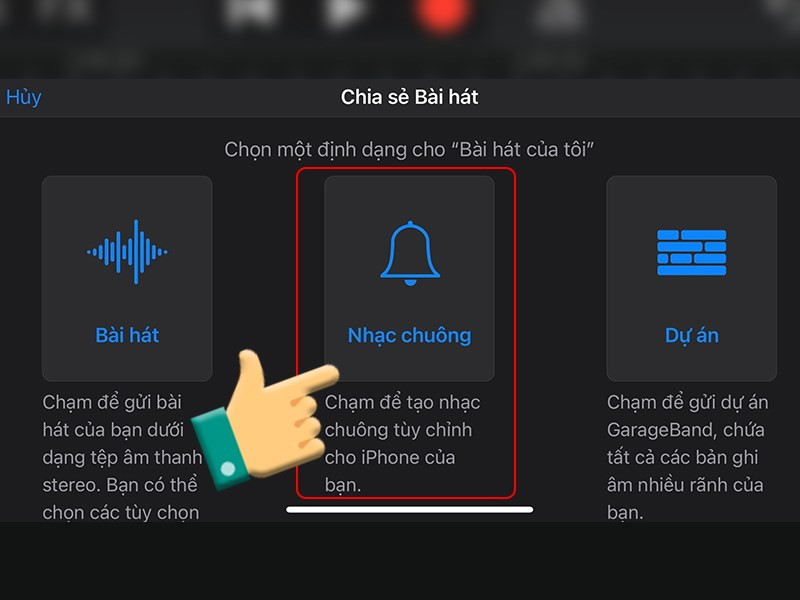 alt text: Chia sẻ bài hát thành nhạc chuông