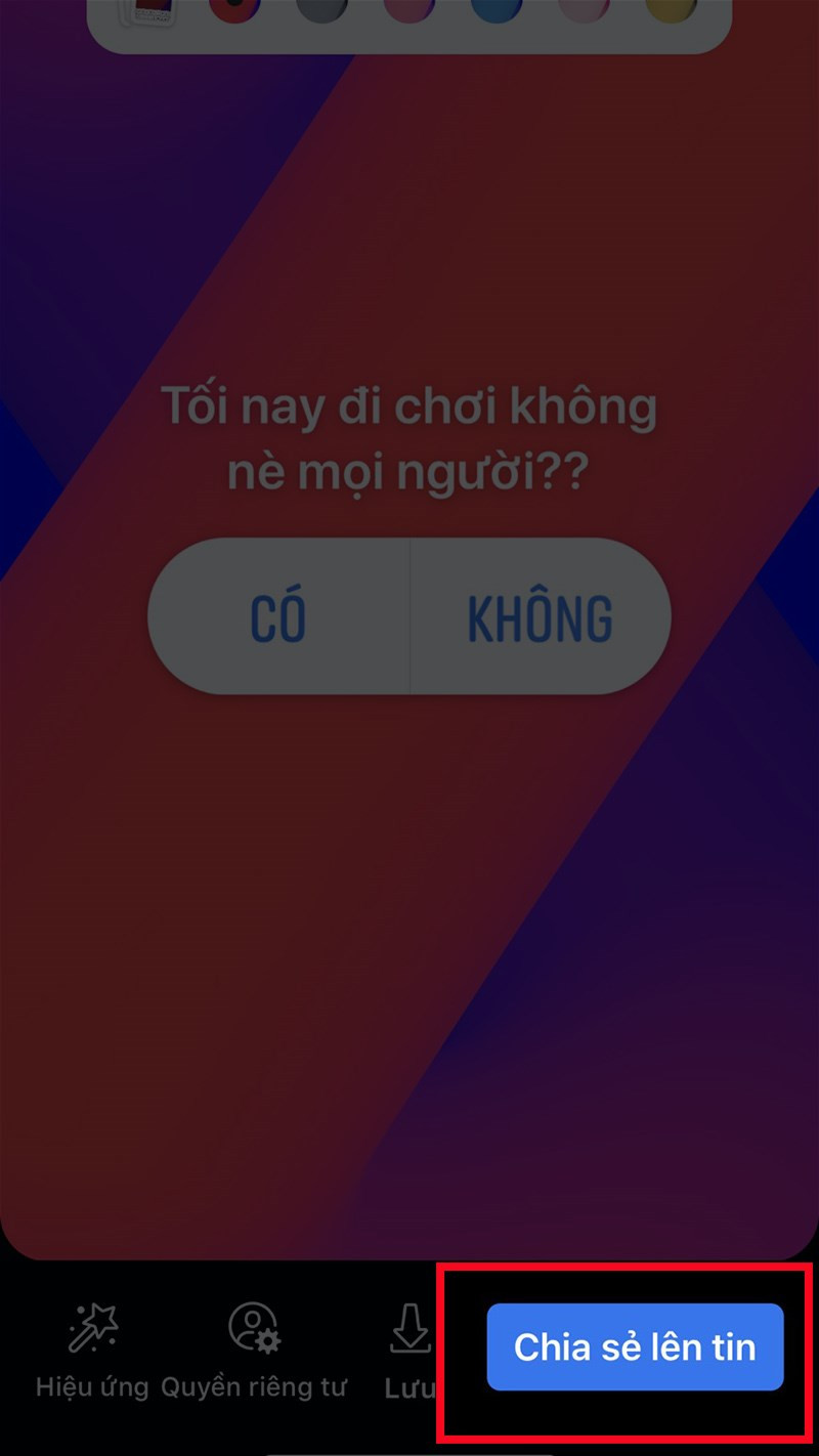 alt text: Chia sẻ story lên Facebook