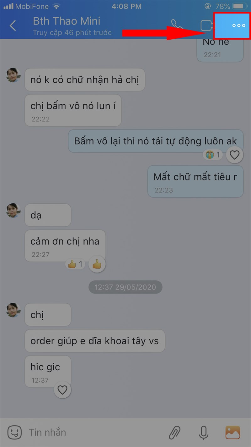 alt text: Chọn biểu tượng ba chấm