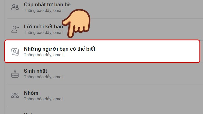 alt text: Chọn Những người bạn có thể biết trên máy tính
