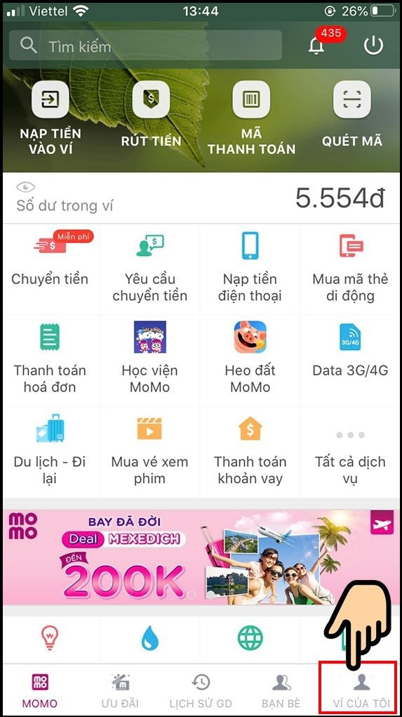 alt text: Chọn Ví của tôi