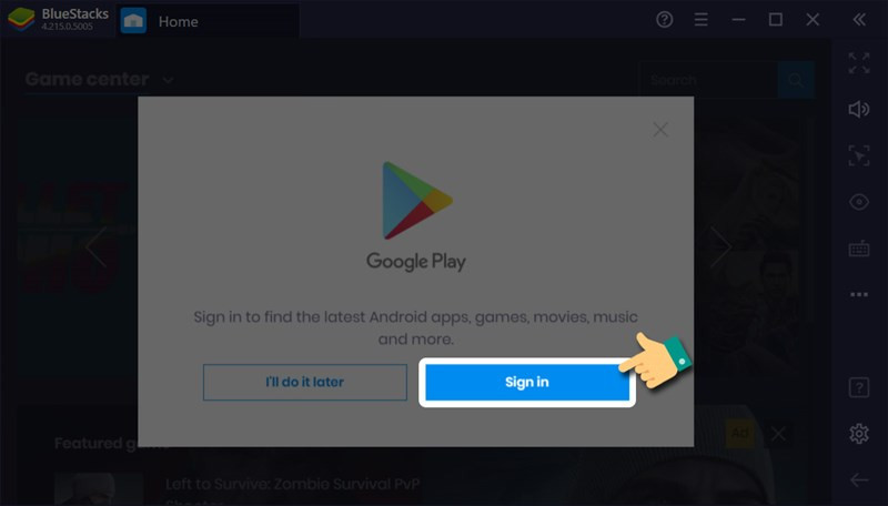 alt text: Đăng nhập Google Play