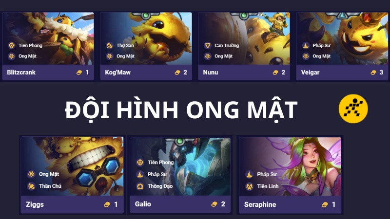 alt text: Đội hình Ong Mật DTCL mùa 12