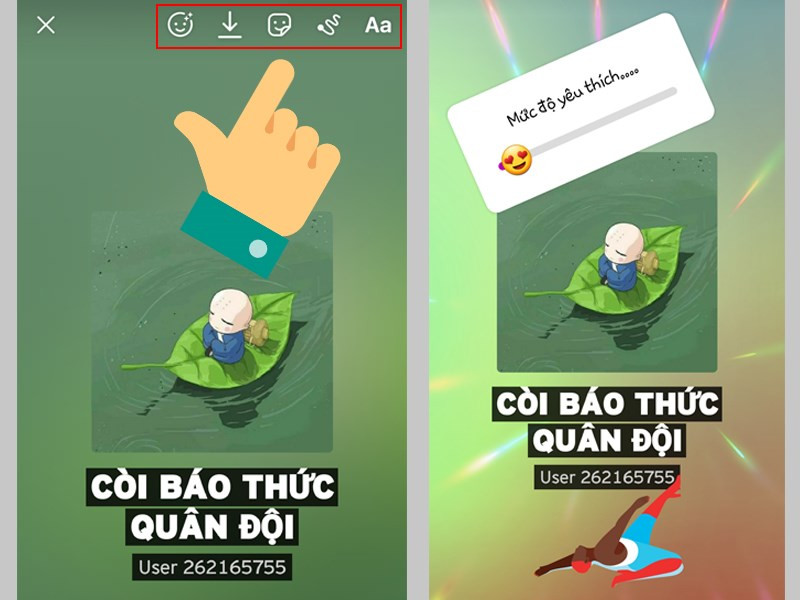 alt text: Giao diện chia sẻ nhạc lên Instagram Stories