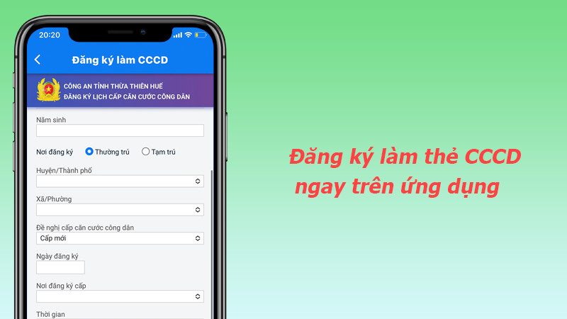 alt text: Giao diện đăng ký hỗ trợ Covid-19 trên ứng dụng Hue-S