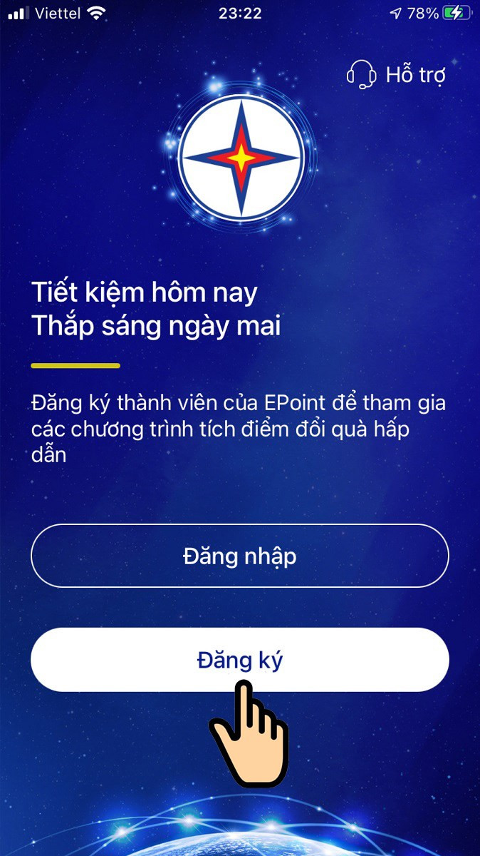 alt text: Giao diện đăng ký ứng dụng Epoint