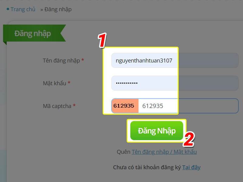 alt text: Giao diện đăng nhập Trạng Nguyên trên máy tính với các ô nhập liệu