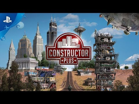 alt text: Giao diện game Constructor Plus, cho thấy quá trình xây dựng thành phố