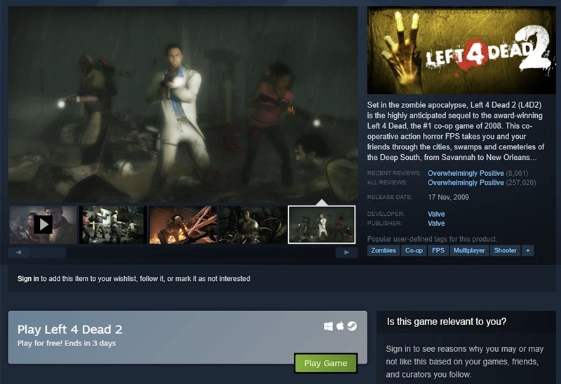 alt text: Giao diện Left 4 Dead 2