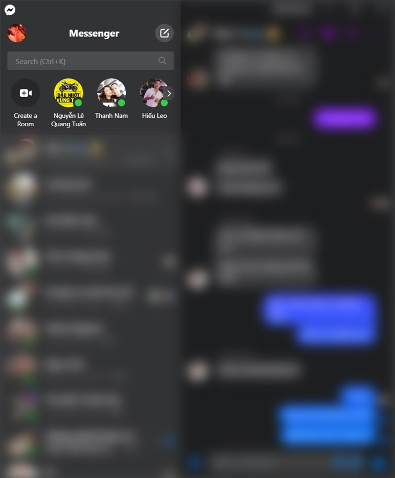 alt text: Giao diện Messenger trên máy tính