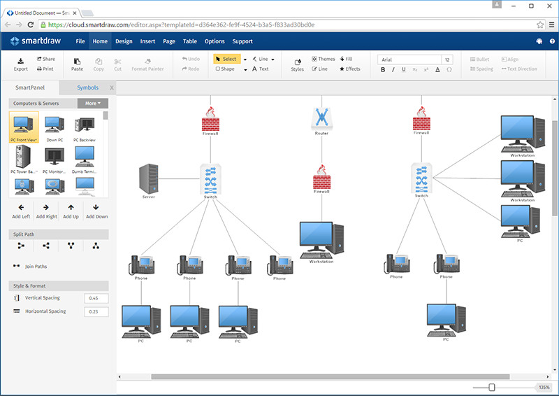 alt text: Giao diện phần mềm SmartDraw