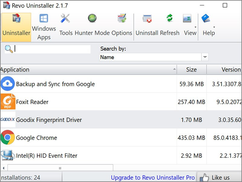 alt text: Giao diện Revo Uninstaller