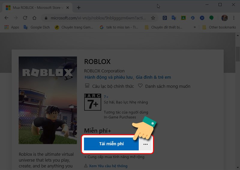 alt text: Giao diện tải game Roblox