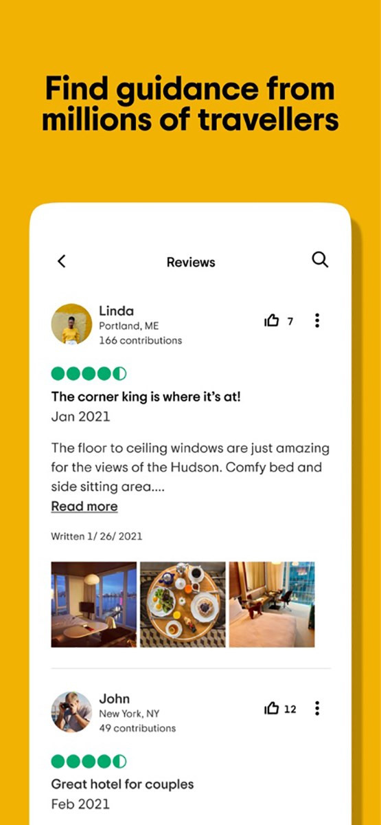 alt text: Giao diện ứng dụng Tripadvisor, hiển thị thông tin khách sạn