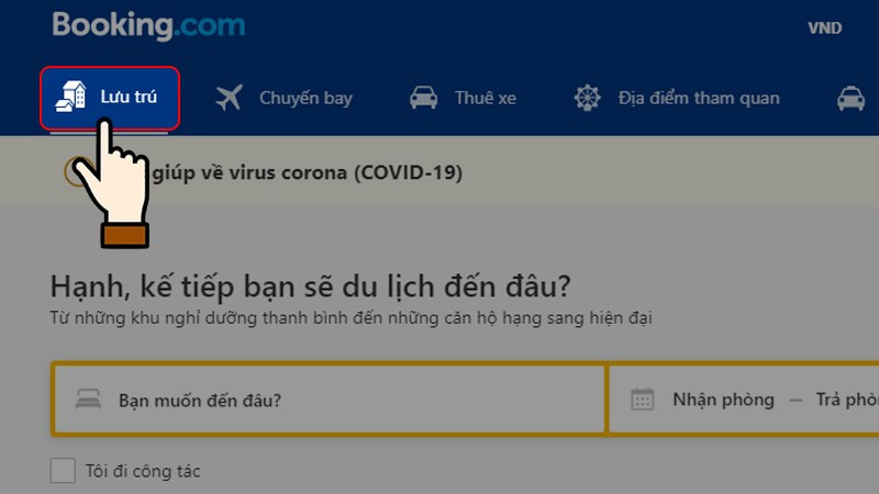 alt text: Giao diện website Booking.com trên máy tính
