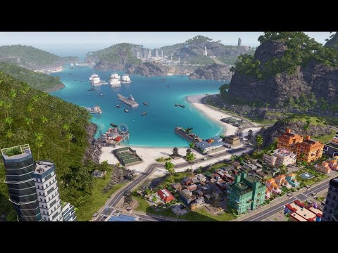 alt text: Hình ảnh game Tropico 6, thể hiện một hòn đảo nhiệt đới