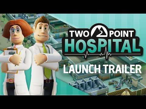 alt text: Hình ảnh game Two Point Hospital, cho thấy giao diện quản lý bệnh viện